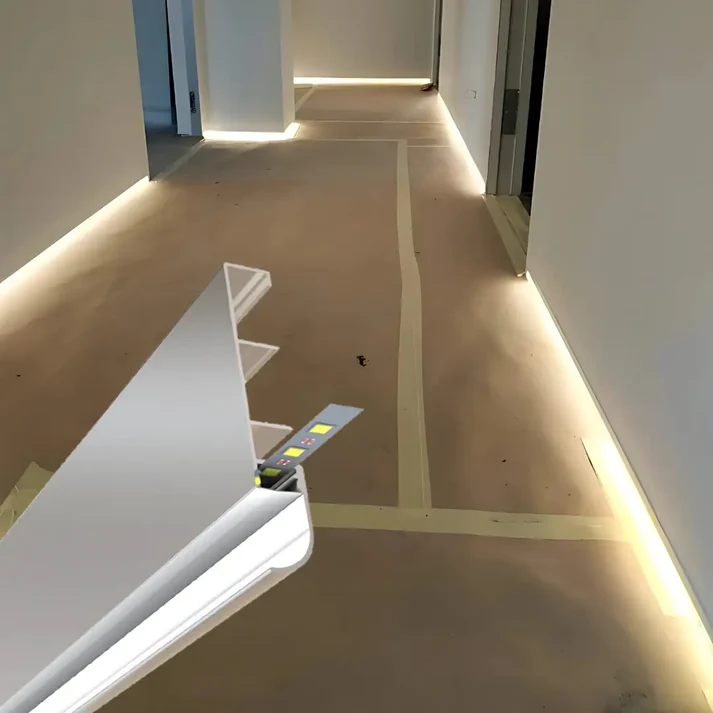 Altı Oval LED'li Süpürgelik Profili